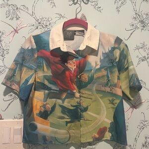 BlackMilk White Shirt with Pink Collar